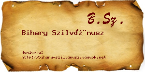 Bihary Szilvánusz névjegykártya